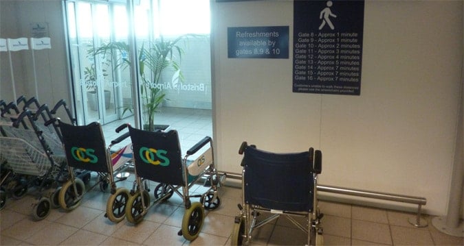 Special assistance wheelchairs at the airport